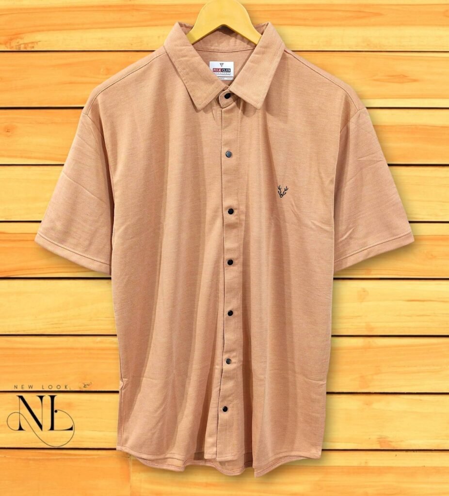 Orange Oversized Plain Shirt for Men Relaxed Fit