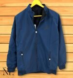 Solid Dark Blue Windcheater for Men Military-Grade Parachute