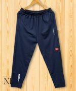 Men's Navy Blue Lycra Track Pants - Slim Fit Gym & Casual