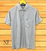 Plain Lite Grey Polo T-Shirt for Men Slim Fit