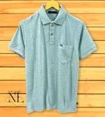 Plain Sky Blue Polo T-Shirt for Men Slim Fit