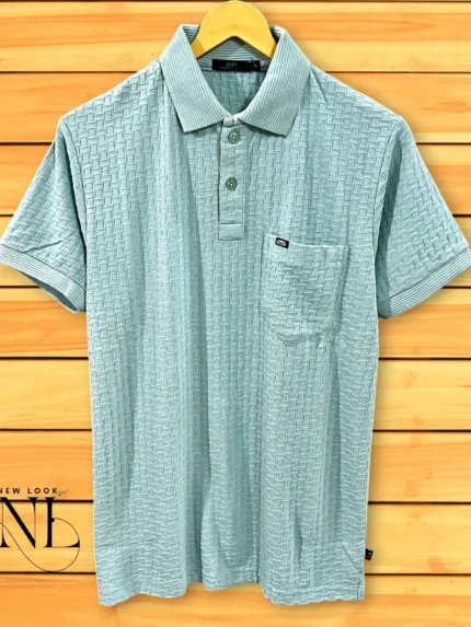 Plain Sky Blue Polo T-Shirt for Men Slim Fit