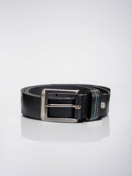 Rust Black Leather Belt For Men