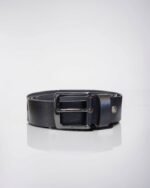 Black Basic Leather Belt For Men