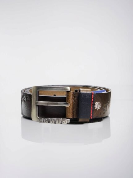 Olive Brown Leather Belt For Men