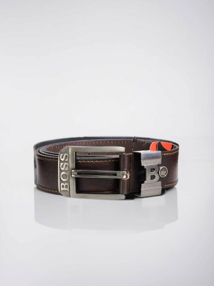 Dark Sandalwood Brown Leather Belt