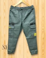 Pista Green Cotton Cargo Joggers for Men | 6 Pockets