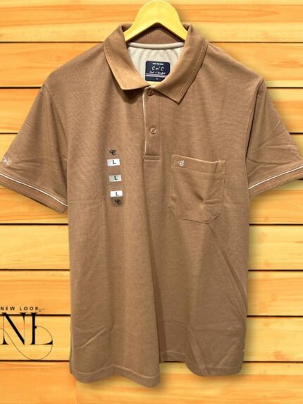 Dusty Brown Polo Tshirt - Subtle & Stylish Cotton