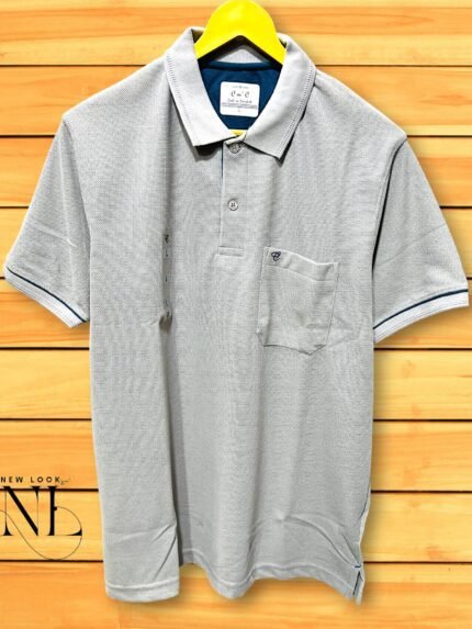 Steel Grey Polo Tshirt - Modern & Cotton