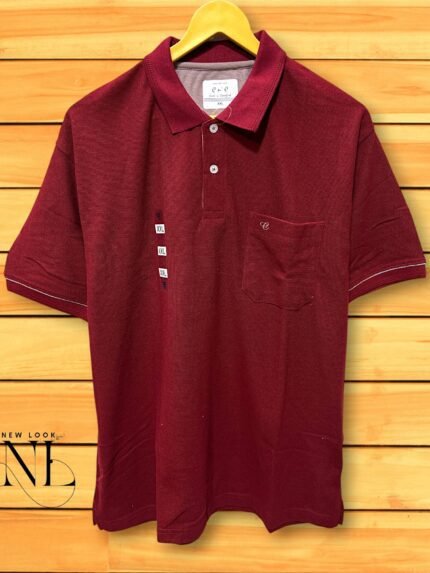 Comfort Maroon Polo Tshirt - Rich Color Premium Cotton