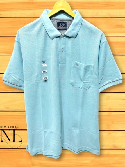 Cool Comfort Sky Blue Polo T-Shirt – Breathable & Stylish