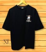 Black Oversized T-shirt with Abstract Back Print