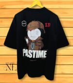 Black Oversized T-shirt with Abstract Back Print