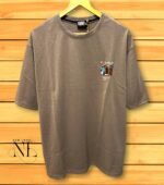 Brown Oversized T-shirt with Paint Splatter Print