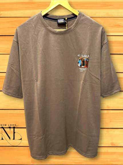 Brown Oversized T-shirt with Paint Splatter Print