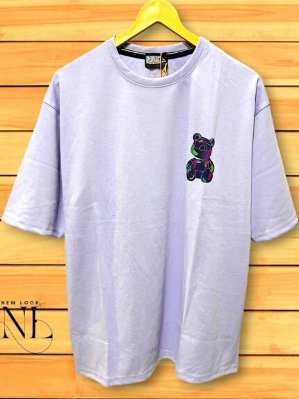 Lavender Oversized T-Shirt with Butterfly Print