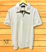 Cream Zip Polo T-Shirt – Premium Summer Wear