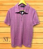 Purple Zip Polo Tshirt | Premium Summer