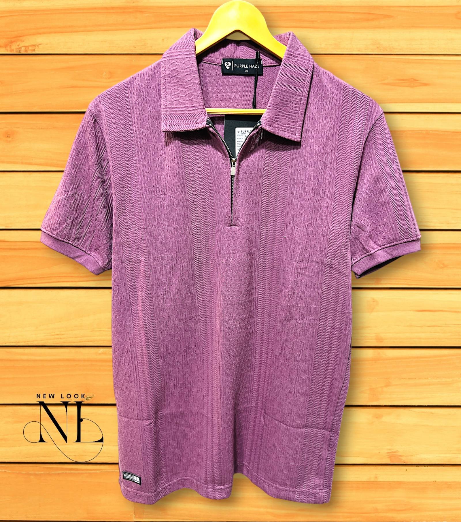 Purple Zip Polo Tshirt | Premium Summer Purple Zip Polo Tshirt | Premium Summer