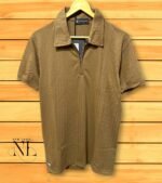 Brown Zip Polo T-Shirt – Premium Summer Wear