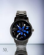 Modern Black Rotating Dial Watch for Tech Enthusiasts