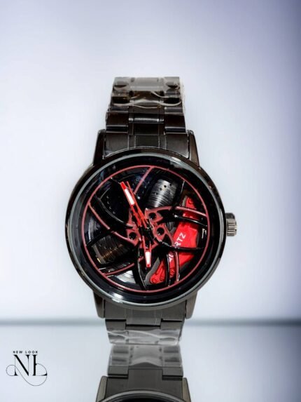 Basic Black Rotating Dial Watch for Men