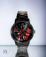 Black Modern Rotating Dial Watch for Men