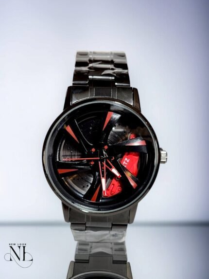 Black Rotating Dial Watch for Men