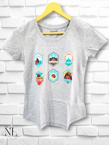 Classic Grey Girls Cotton T-Shirt Brave & Bold