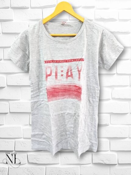 Grey Inspirational Cotton T-Shirt for Girls