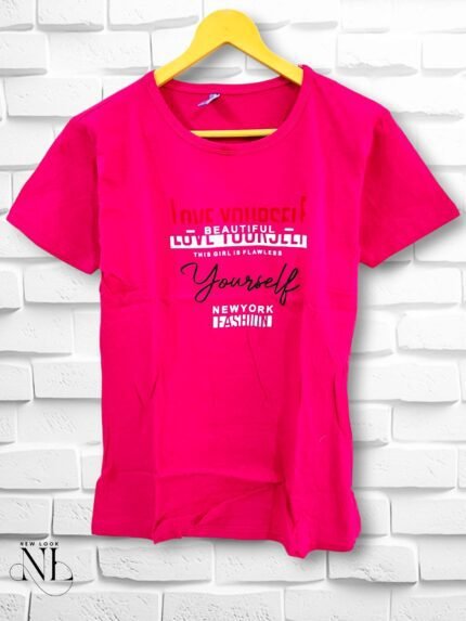 Dark Pink Rainbow Tie-Dye Cotton T-Shirt