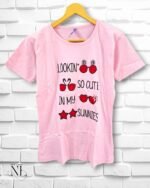 Lite Pink Rainbow Cotton T-Shirt