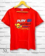 Red Artistic Brush Stroke Cotton T-Shirt