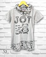 Steel Grey Inspirational Cotton T-Shirt for Girls