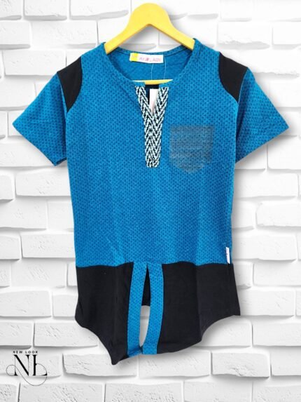 Dark Blue Safari Animal Cotton T-Shirt