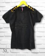 Black Fruit Slice Girls Cotton T-Shirt