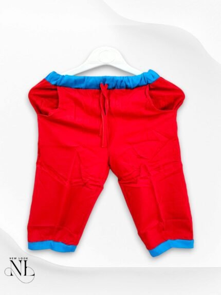 Brick Red Cotton Capri for Kids - Durable & Colorfast