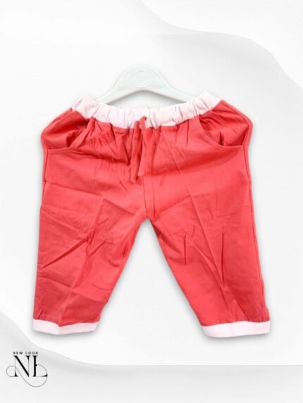 Red Cotton Capri for Kids - Soft & Comfortable