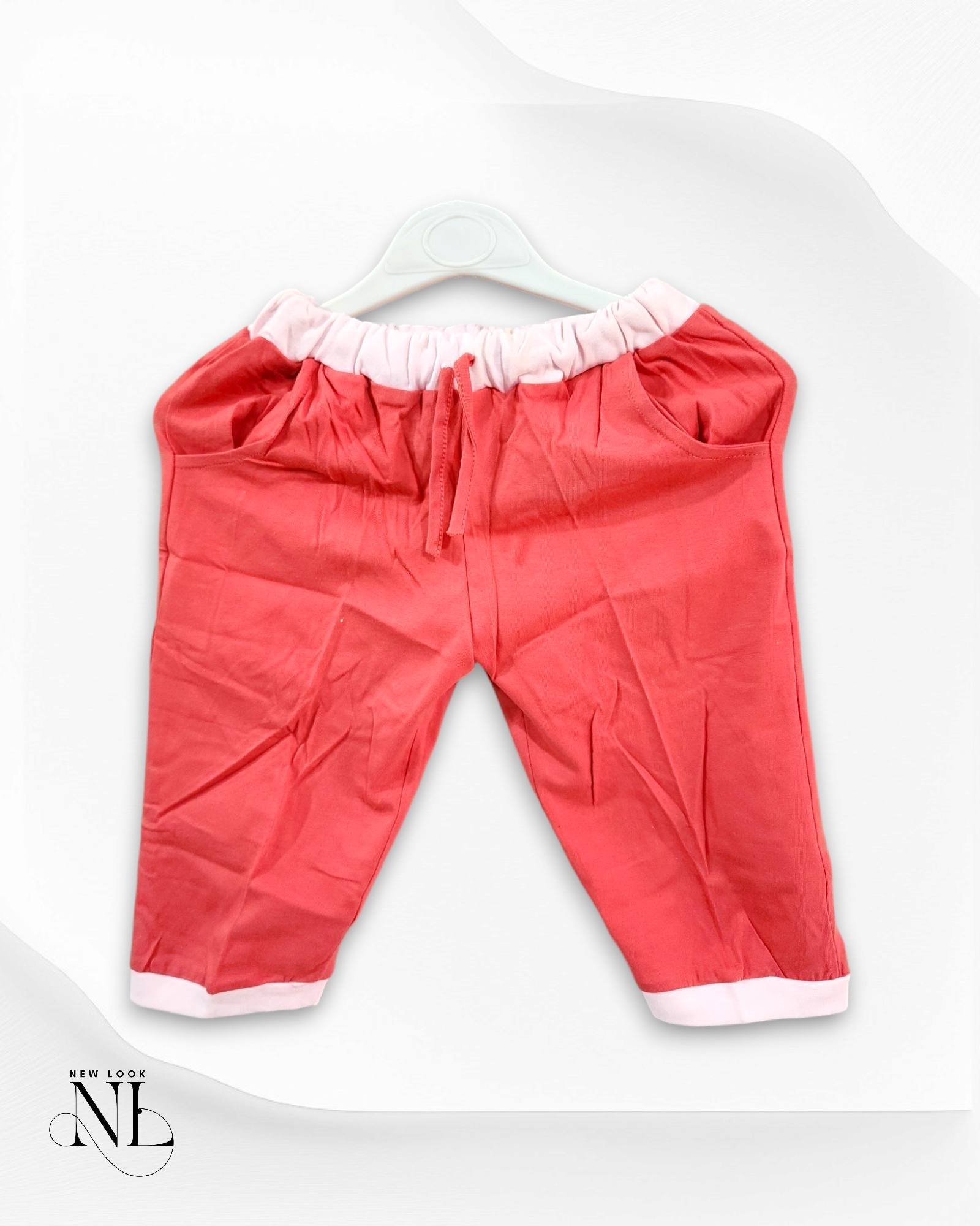 Red Cotton Capri for Kids - Soft & Comfortable Red Cotton Capri for Kids - Soft & Comfortable