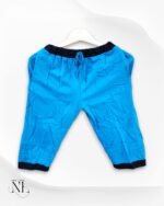 Cyan Blue Cotton Capri for Kids – Premium Comfort