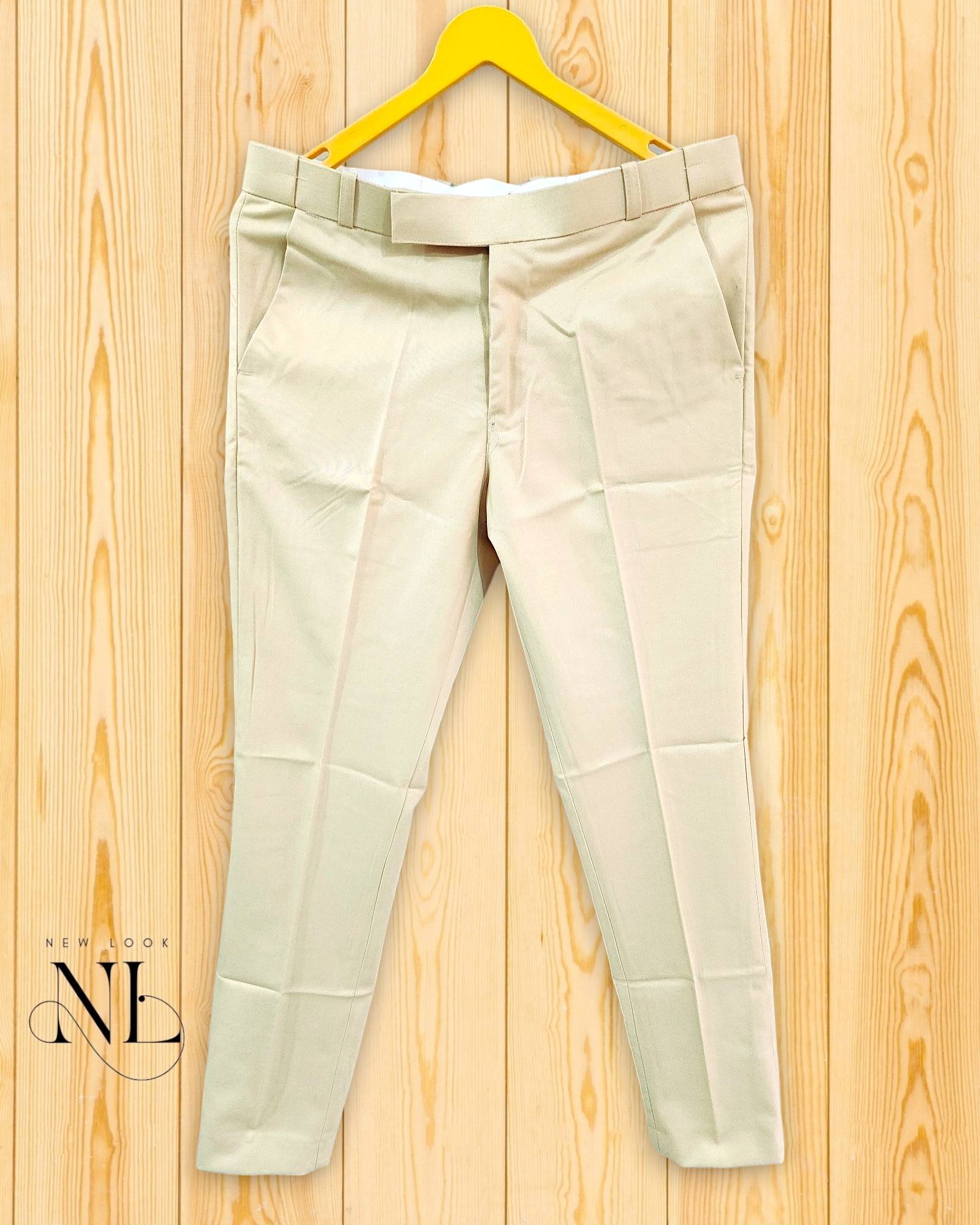 Cream Slim-Fit Ankle-Length Formal Pants Cream Slim-Fit Ankle-Length Formal Pants