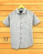 Classic Grey Half Sleeve Plain Shirt for Men