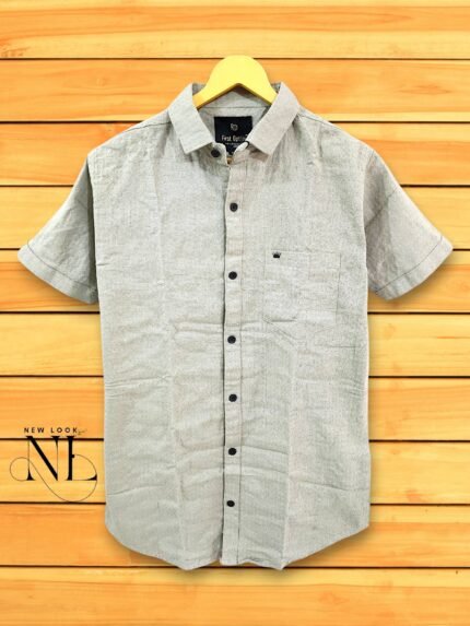 Lite Green Half Sleeve Plain Shirt for Men