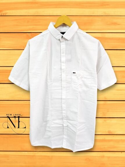 Plain White Half Sleeves Shirt