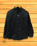 Dark Grey Plain Satin Shirt for Men | Urban