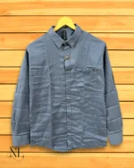 Lite Grey Plain Satin Shirt for Men