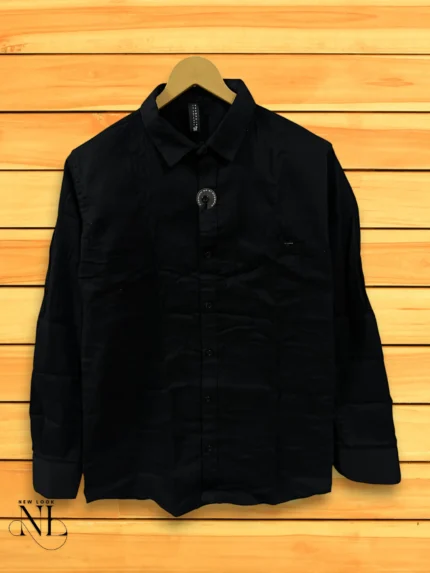 Black Satin Shirt for Men