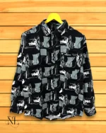 Black Printed Full Shirt For Men