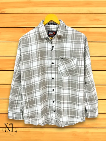 Lite Grey Checks Shirt for Men | 100% Cotton
