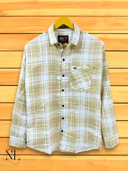 Yellow Urban Camo Checks Shirt for Men | Trendy